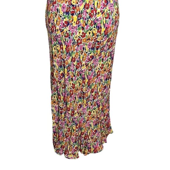 Rixo x Target Pink Multi Floral Midi Dress Puff Sleeves V Neck Women’s Size 6 - Picture 4 of 12